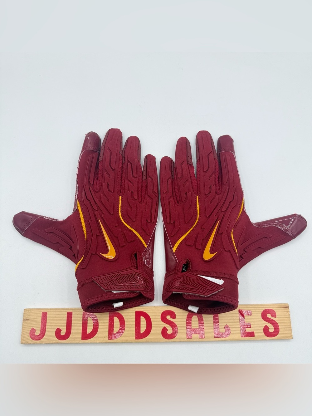 Nike Superbad 7.0 Padded NFL Football Gloves Rich Red Gold Men’s Sz XL NEW